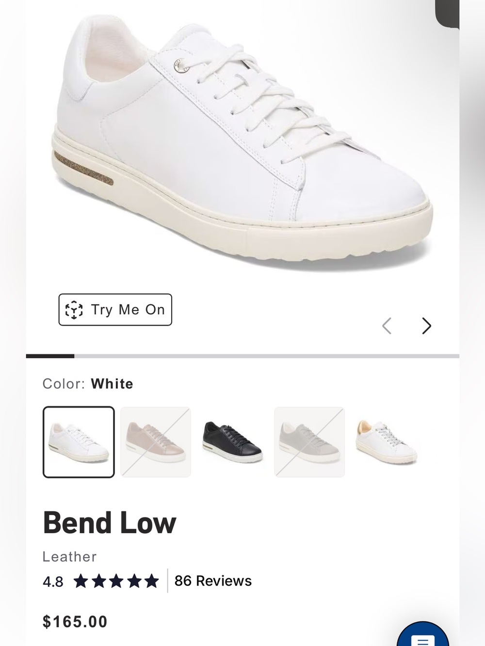 Men's White Low-Top Leather Sneaker with Subtle Metallic Heel Accent